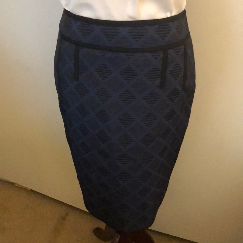 A navy blue pencil skirt